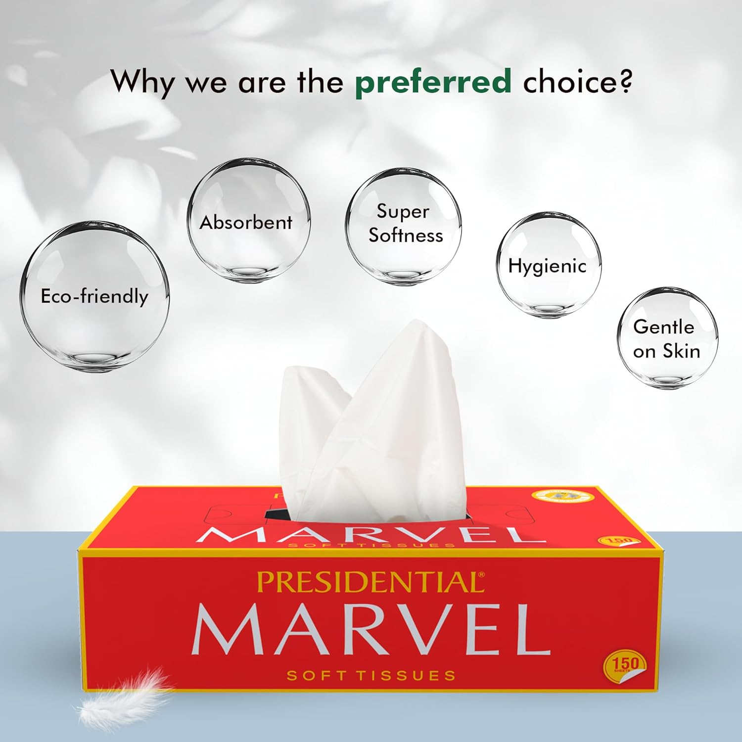 Presidential Soft 2-Ply Facial Tissues | 75 Pulls Each - 150 Sheets Each