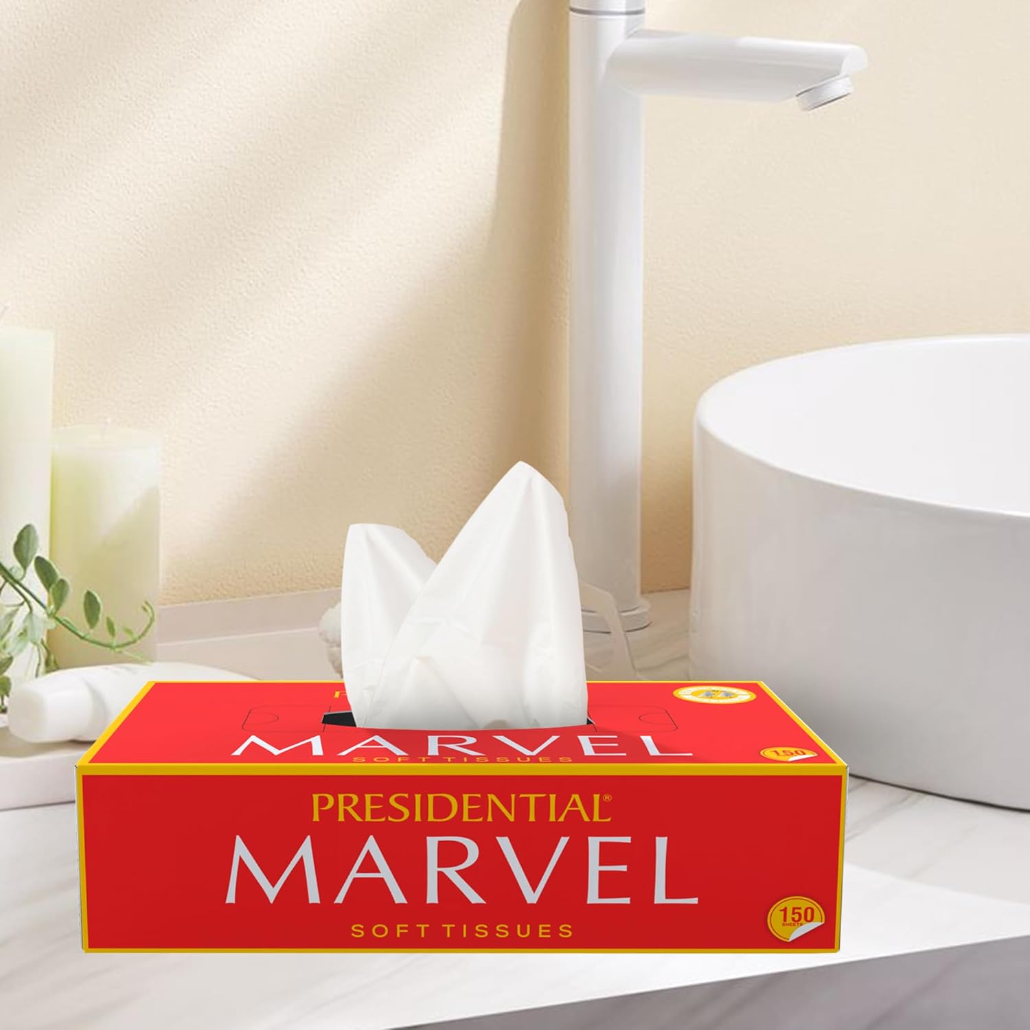 Presidential Soft 2-Ply Facial Tissues | 75 Pulls Each - 150 Sheets Each