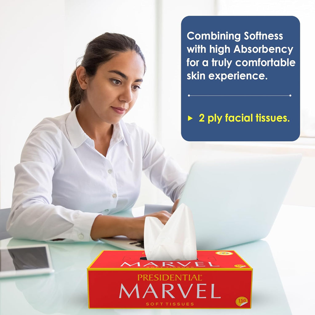 Presidential Soft 2-Ply Facial Tissues | 75 Pulls Each - 150 Sheets Each