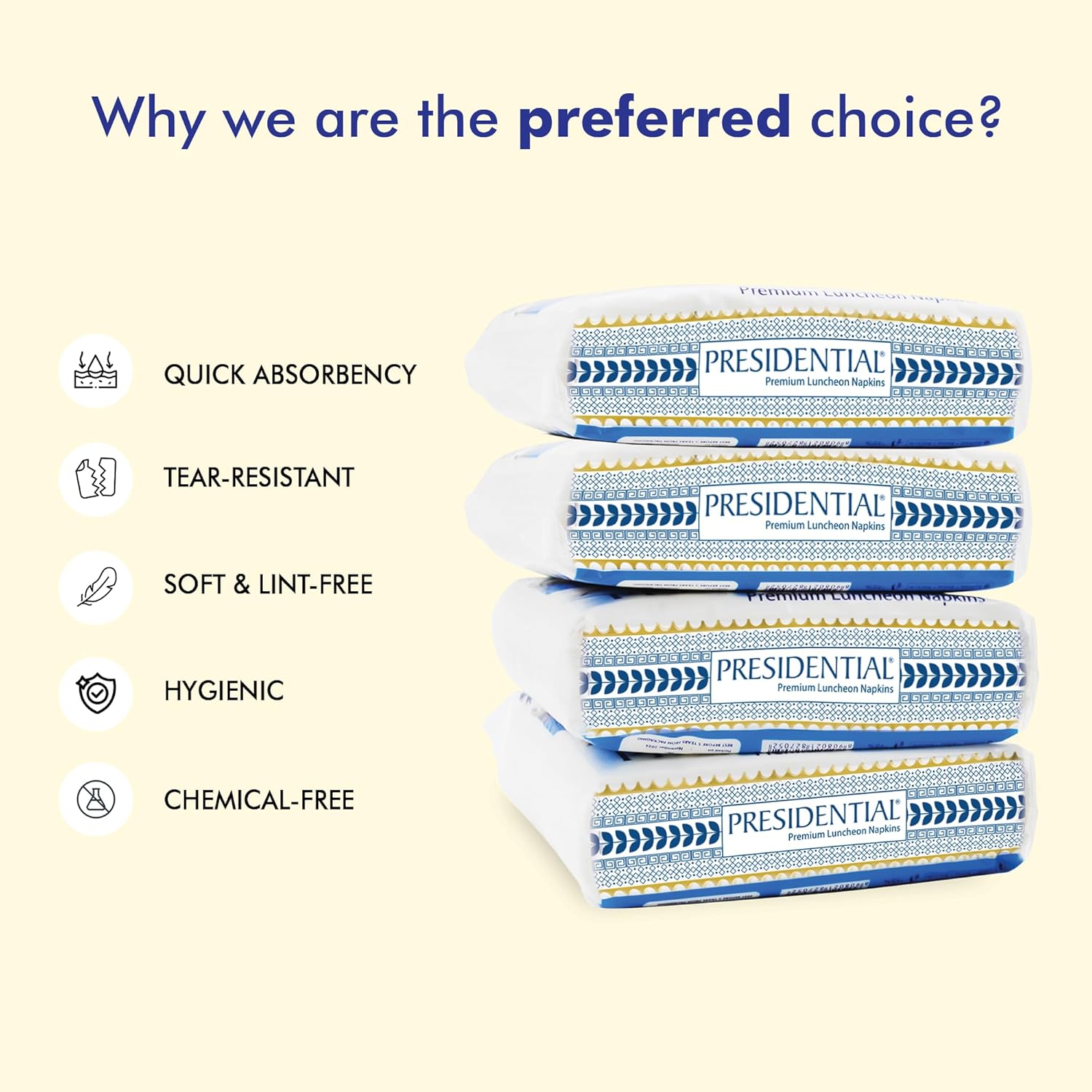 Presidential Super Soft Tissue Napkins | Ultra-Soft and Absorbent