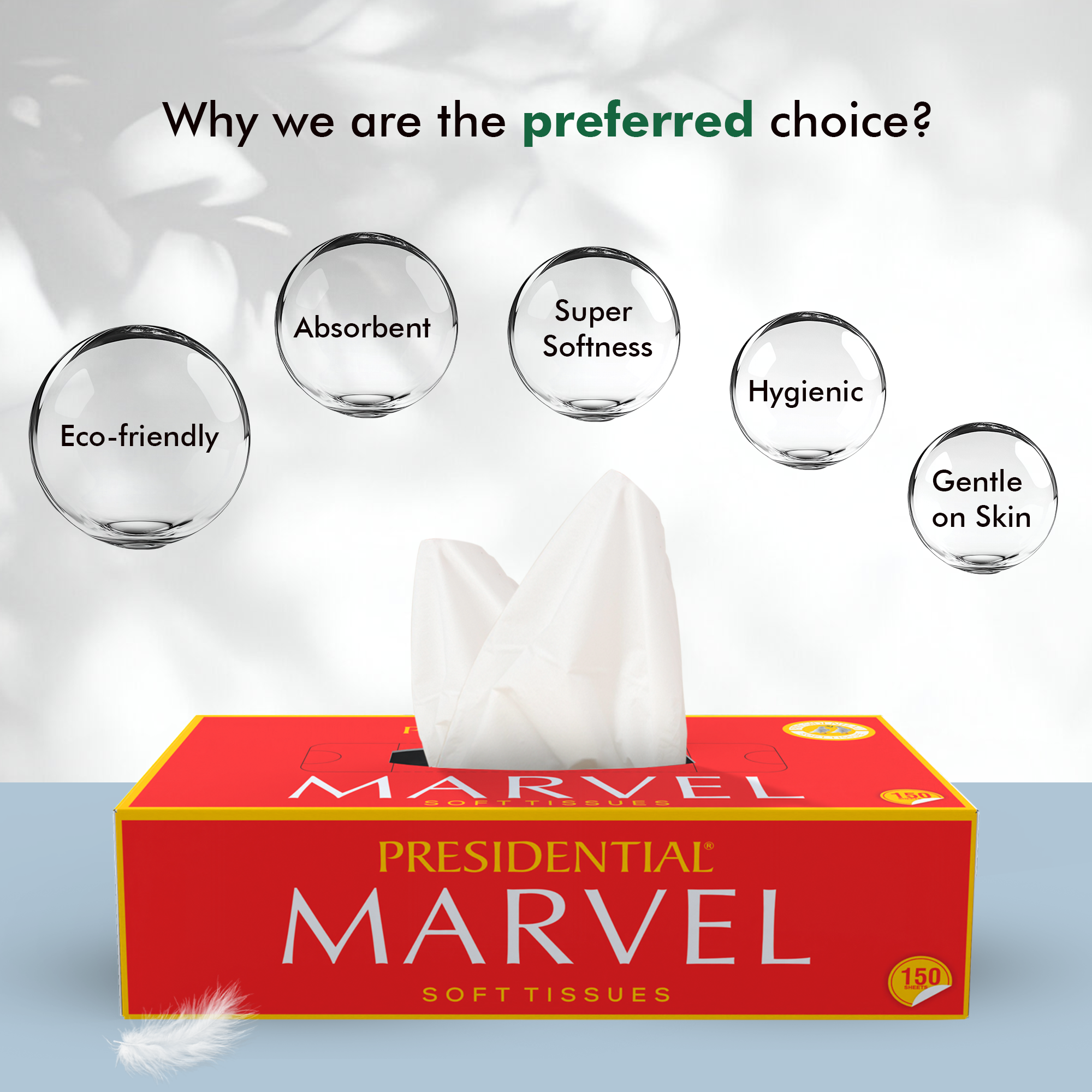 Presidential Marvel Premium Super Soft Facial Tissues | 2-Ply