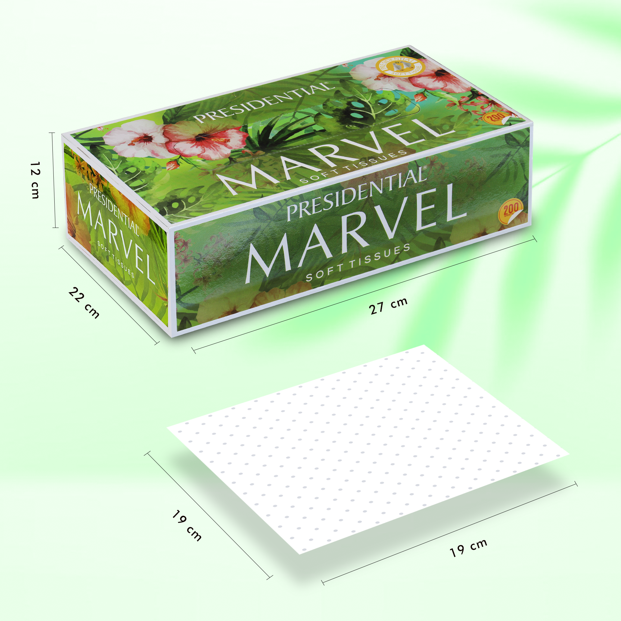 Presidential Marvel Soft Tissues Box with 20 Highly Absorbent Tissue Box for everyday use